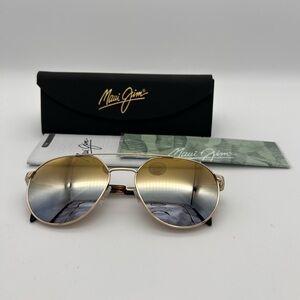 MAUI JIM WATERFRONT MJ830-16 GOLD TO SILVER MIRROR POLARIZED SUNGLASSES  New